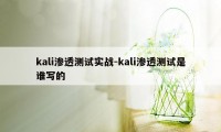 kali渗透测试实战-kali渗透测试是谁写的