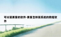 可以装黑客的软件-黑客怎样装系统的教程软件