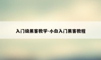 入门级黑客教学-小白入门黑客教程