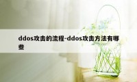 ddos攻击的流程-ddos攻击方法有哪些