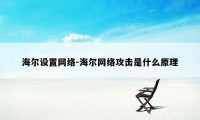 海尔设置网络-海尔网络攻击是什么原理