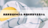 美国黑客组织叫什么-美国的黑客节目是什么