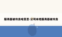 服务器被攻击啥意思-公司本地服务器被攻击