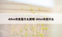 ddos攻击是什么原理-ddos攻击什么