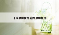 十大黑客软件-超牛黑客软件