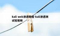 kali web渗透教程-kali渗透测试短视频