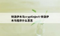 特洛伊木马cryptinject-特洛伊木马程序什么意思